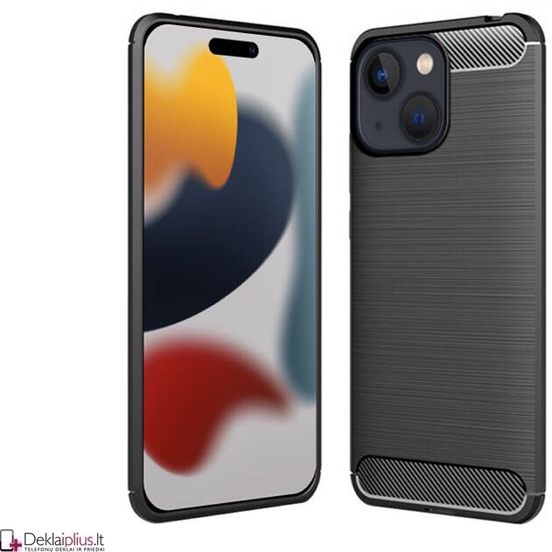 Carbon guminis dėklas - juodas (Apple Iphone 15) Carbon guminis dėklas - juodas (Apple Iphone 15)
